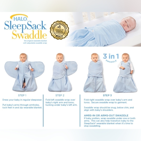 Set of 2 Halo Sleep Sack Swaddles - Picture 6 of 7